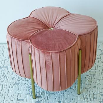 Пуф D 50 см H 48 см розовый "Клевер" 577428