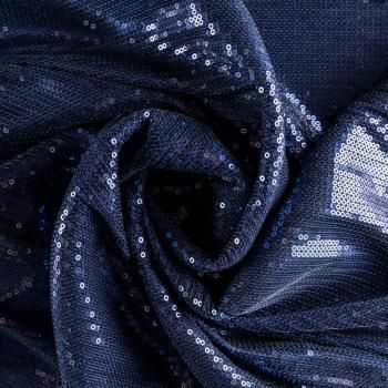 Ткань с пайетками К33-1010 синий однотонный
