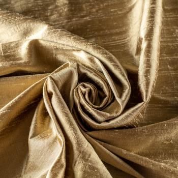 Дикий шелк К16-072 золотисто-оливковый однотонный