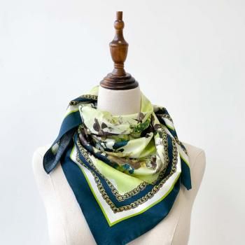 Платок хлопковый П017 белый принтованный