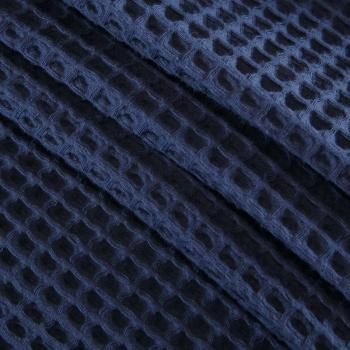 Полотно вафельное Бохо 007-18357 пыльно-синий однотонный