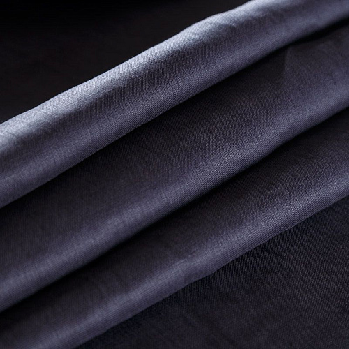 Лен натуральный 035-08911 космический синий однотонный