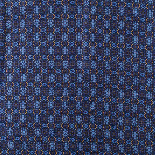 Шелк-штапель 069-09213 серо-синий принтованный