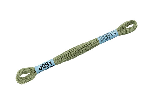 Нитки для вышивания Gamma мулине 8 м 0091 светлый серо-зеленый