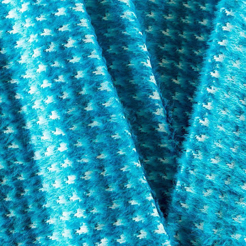 Ткань пальтовая К12-338 бирюзовый жаккардовый