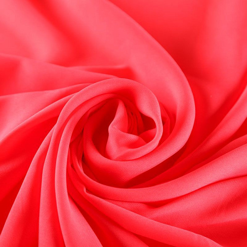 Шифон К28-033 красно-коралловый однотонный