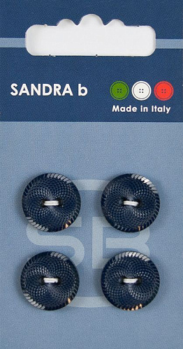 Пуговицы SANDRA 15 мм пластик 4 шт CARD108 темно-синий
