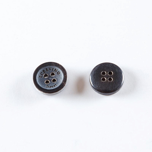 Пуговица с проколами 15 мм пластик 496798 темно-серый 