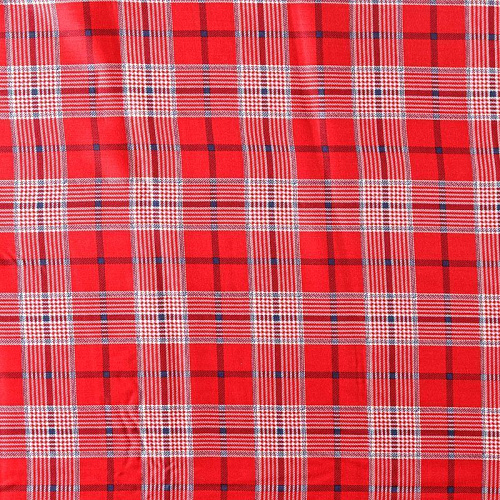 Штапель 069-08321 красный принтованный