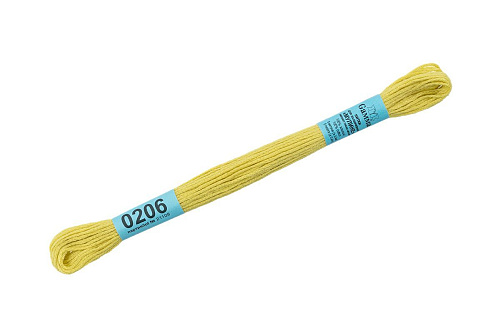Нитки для вышивания Gamma мулине 8 м 0206 желтый