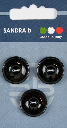 Пуговицы SANDRA 20.5 мм пластик 3 шт CARD167 черный